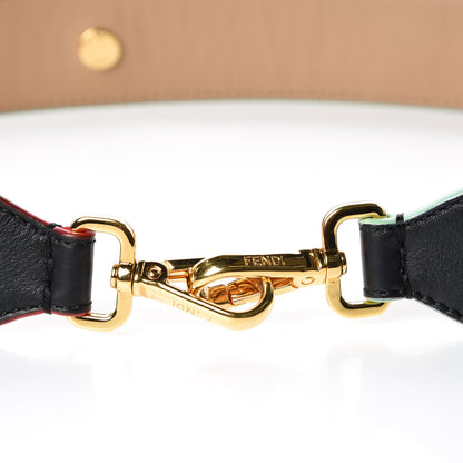 Fendi Vitello Dolce Tri-Color Buttoned Strap You Black Peonia Cuoio 3 of 4