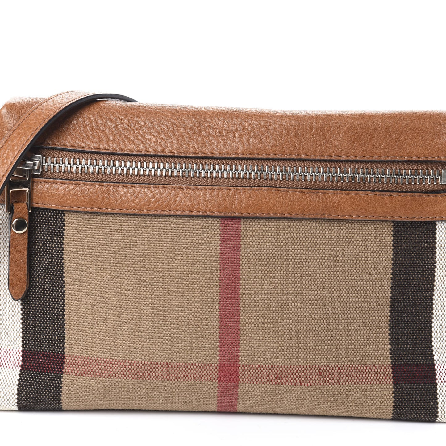 Mega Check Small Farley Crossbody Clutch Bag Saddle Brown