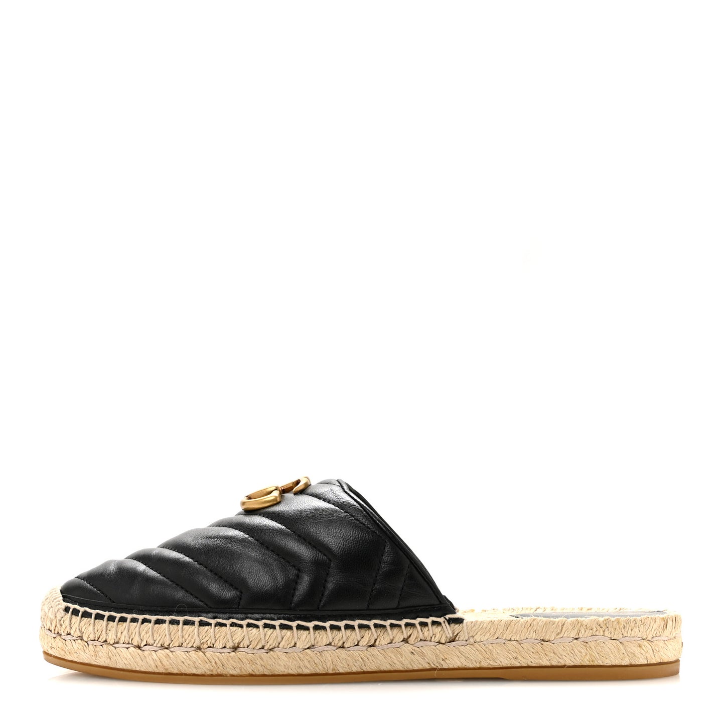 Nappa Matelasse GG Marmont Espadrille Slippers 39 Black