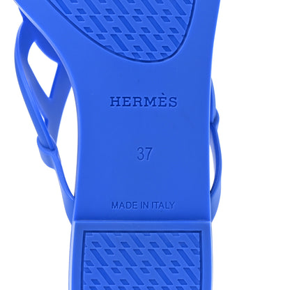 Hermes Rubber Womens Egerie Sandals 37 Bleu Outremer 8 of 10