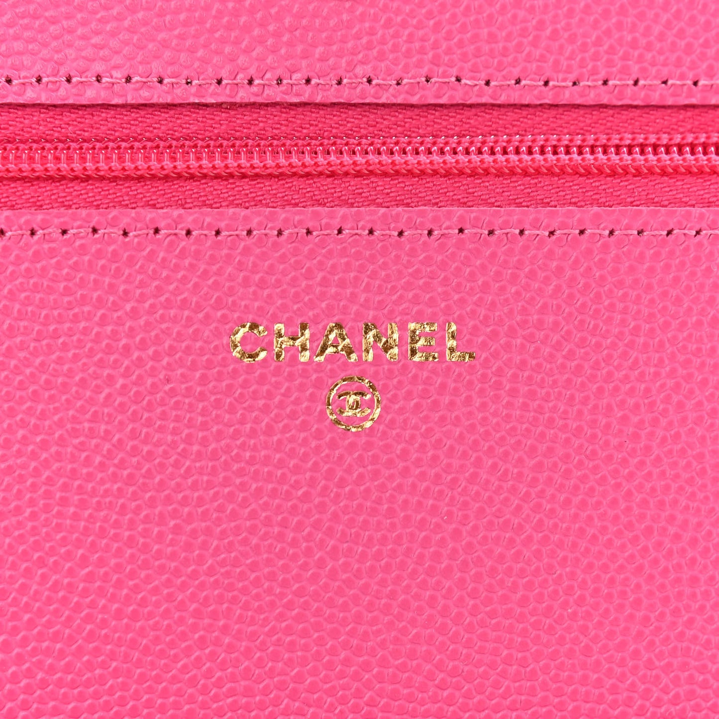 Caviar Quilted Wallet on Chain WOC Dark Pink