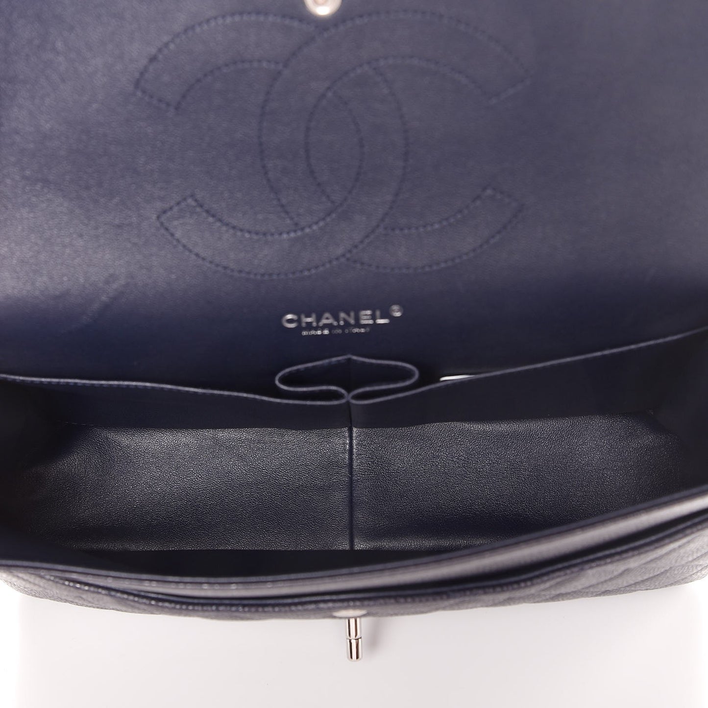 Caviar Quilted Jumbo Double Flap Dark Purple