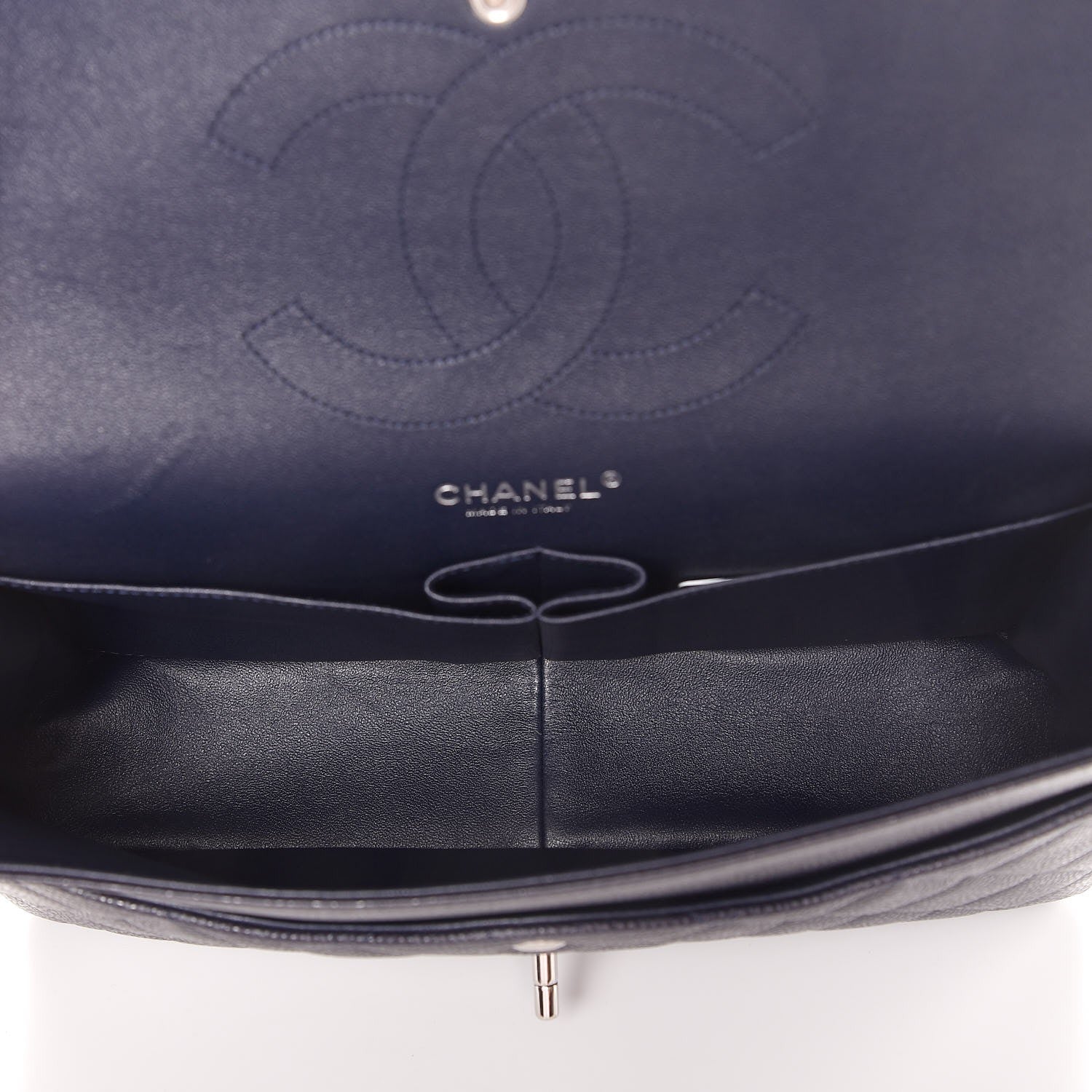 Chanel Caviar Quilted Jumbo Double Flap Dark Purple 6 of 8