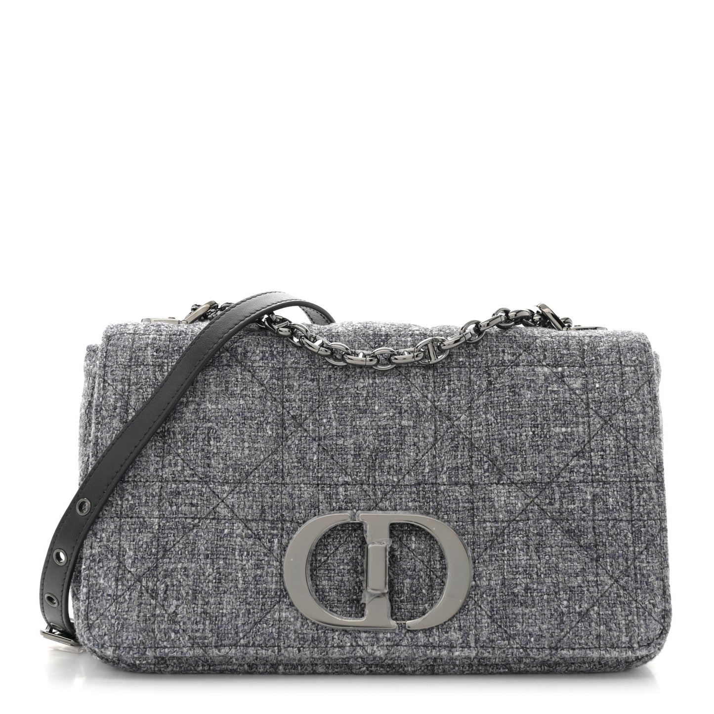 Tweed Macrocannage Medium Caro Bag Black