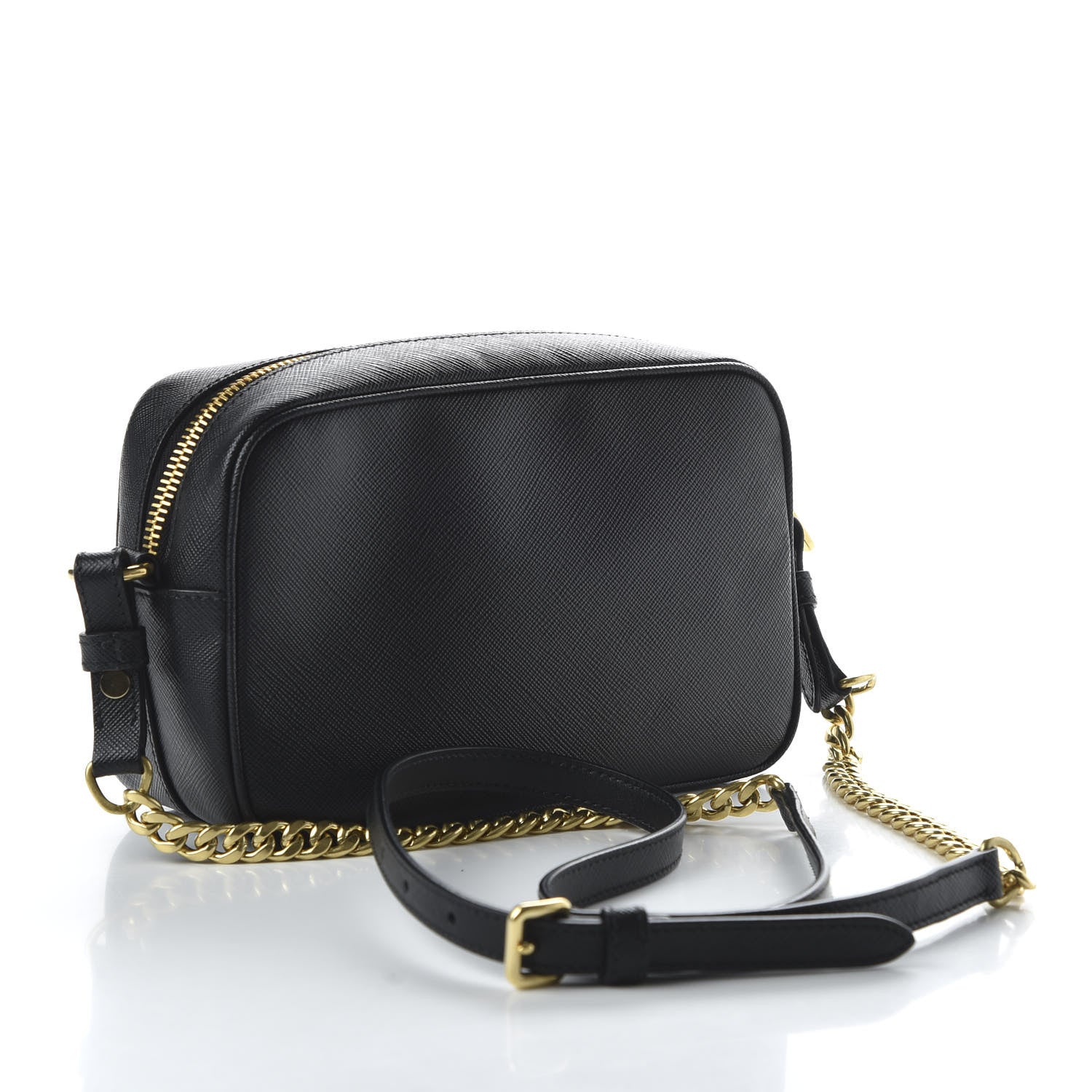 Prada Saffiano Lux Small Camera Crossbody Bag Black 3 of 9