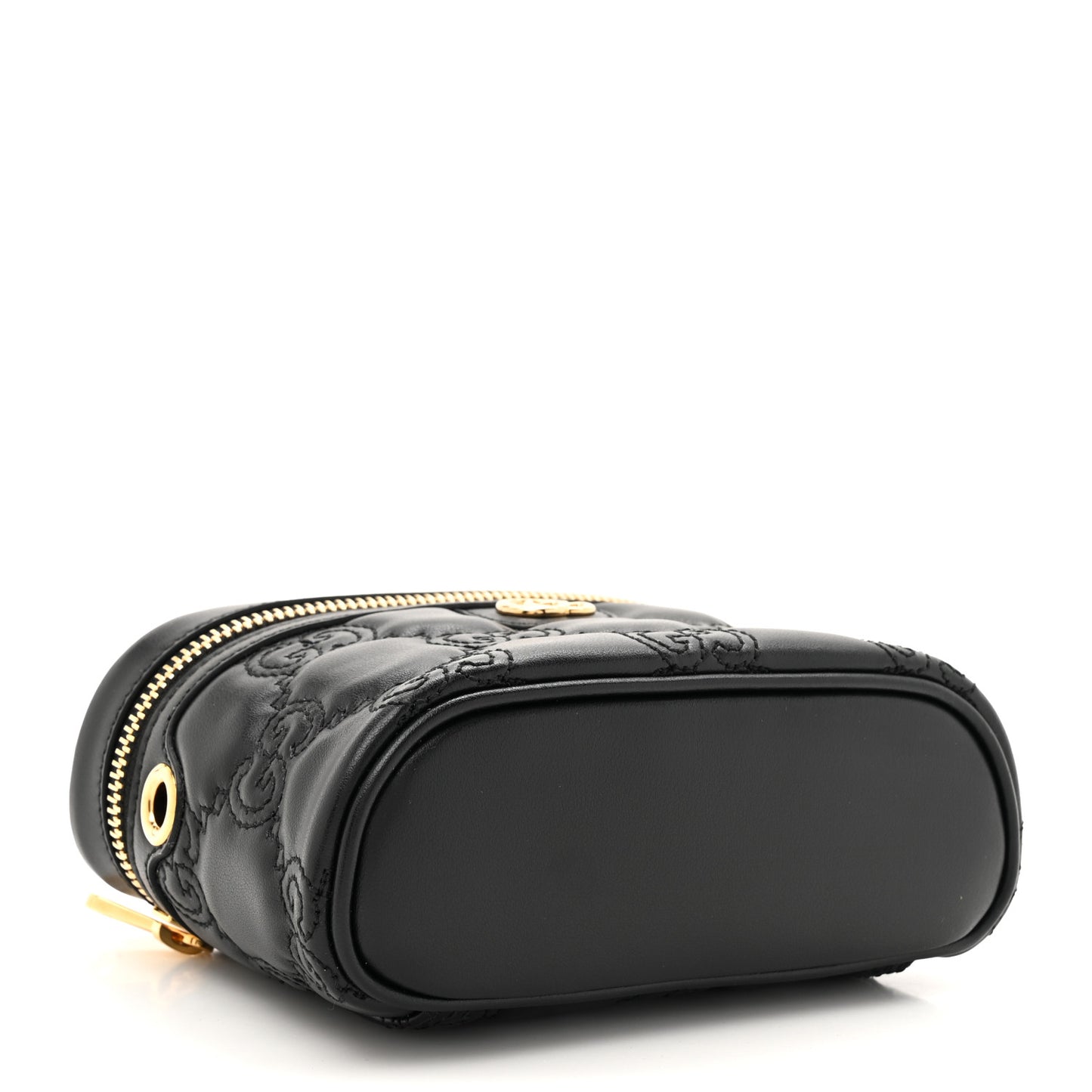 Calfskin GG Matelasse Mini Top Handle Bag Black