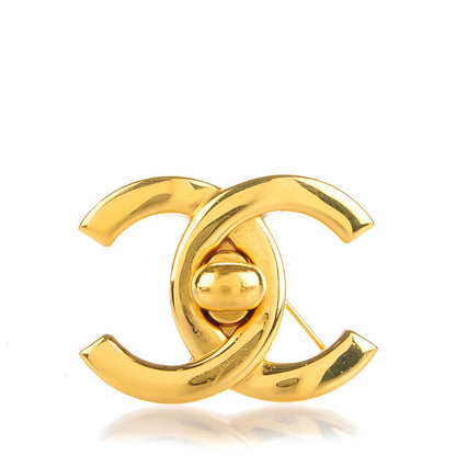 Chanel CC Turn Lock Brooch Gold 1 of 5