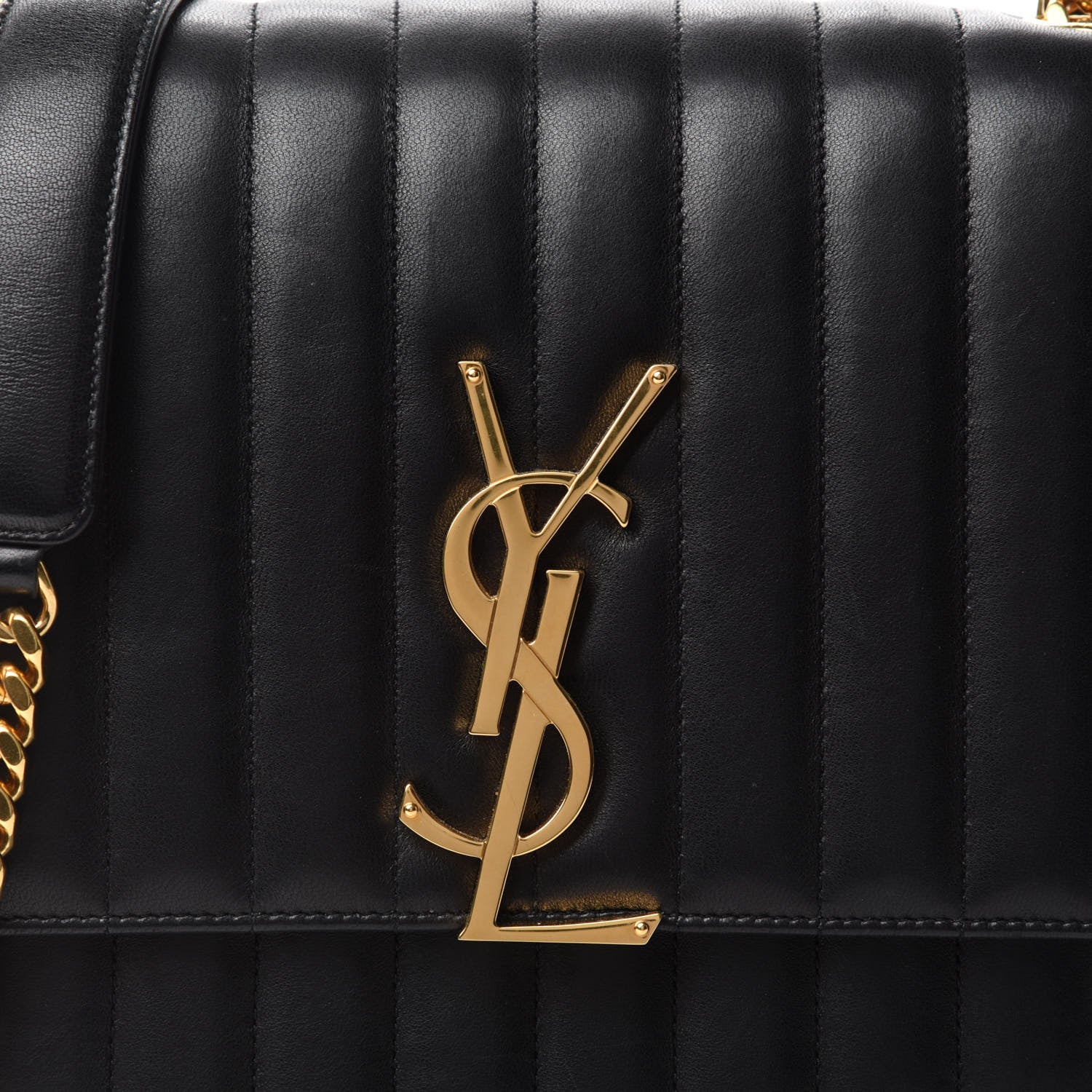 Saint Laurent Lambskin Matelasse Monogram Large Vicky Chain Bag Black 12 of 12