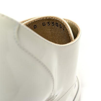 Chanel Patent CC Lace Up Ankle Boots 36 White 9 of 9