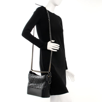Chanel Aged Calfskin Quilted Medium Gabrielle Hobo Black 2 of 10