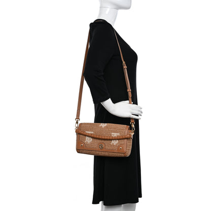 Burberry Raffia Calfskin TB Note Crossbody Bag Natural 2 of 11