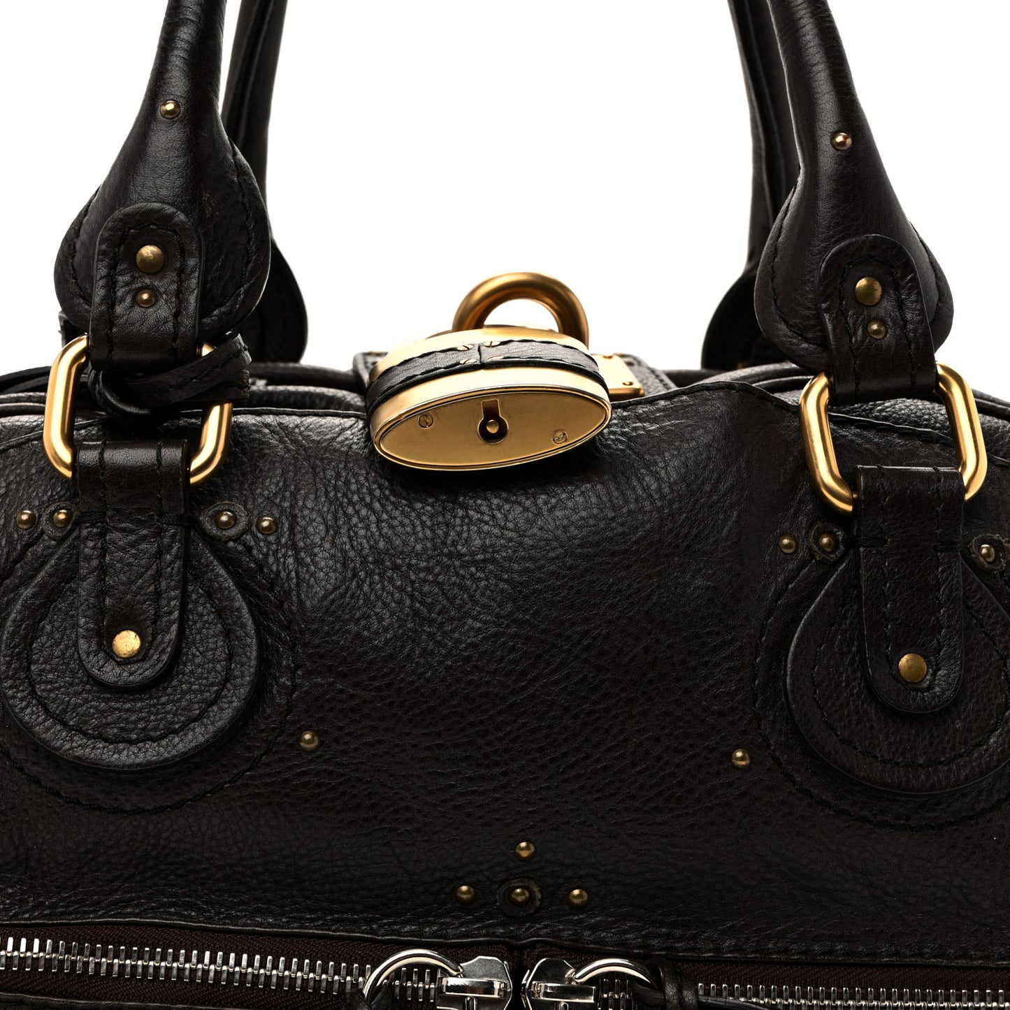 Calfskin Paddington Double Zip Bowler Chocolate