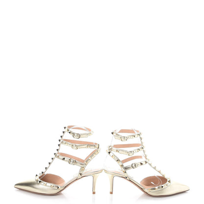 Valentino Garavani Nappa Rockstud Ankle Strap 65mm Pumps 36 Gold 6 of 12