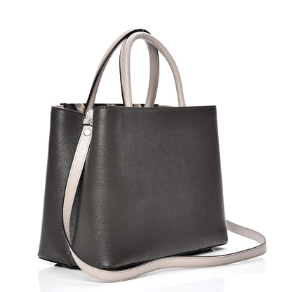 Fendi Vitello Elite Monster Eyes Studded Petite 2Jours Tote Carbone White Multicolor 4 of 8
