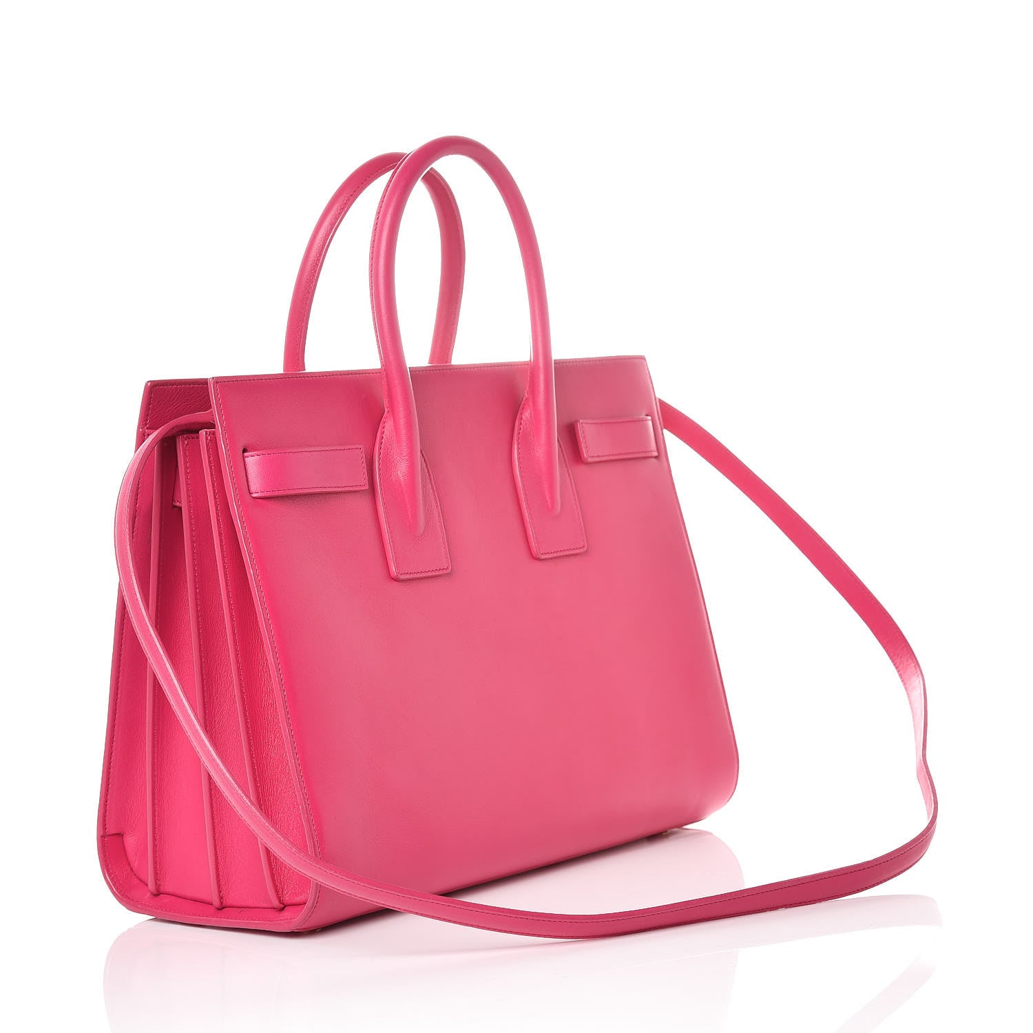 Saint Laurent Calfskin Small Sac De Jour Lipstick Fuchsia 2 of 19