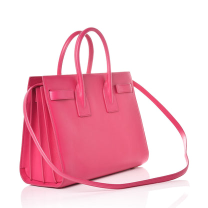Saint Laurent Calfskin Small Sac De Jour Lipstick Fuchsia 2 of 19