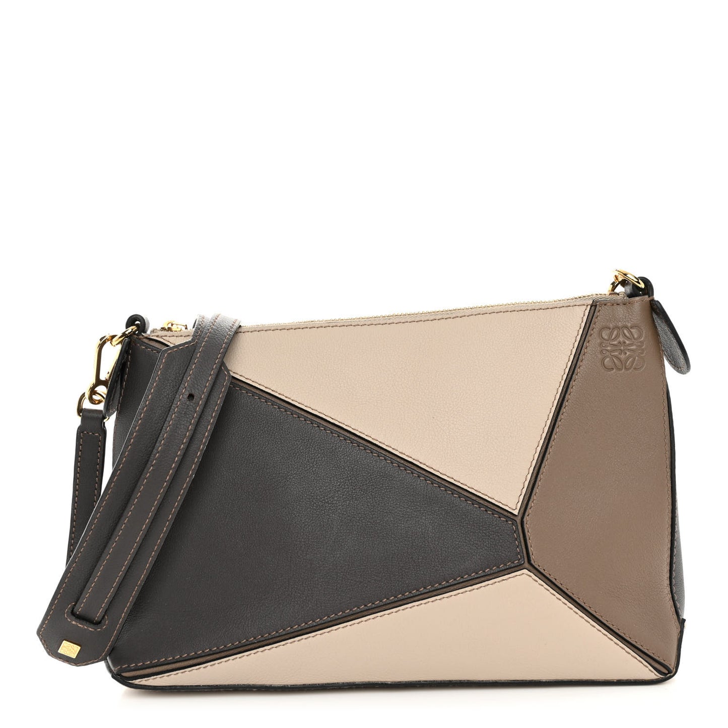 Calfskin Mini Puzzle Crossbody Bag Mink Taupe