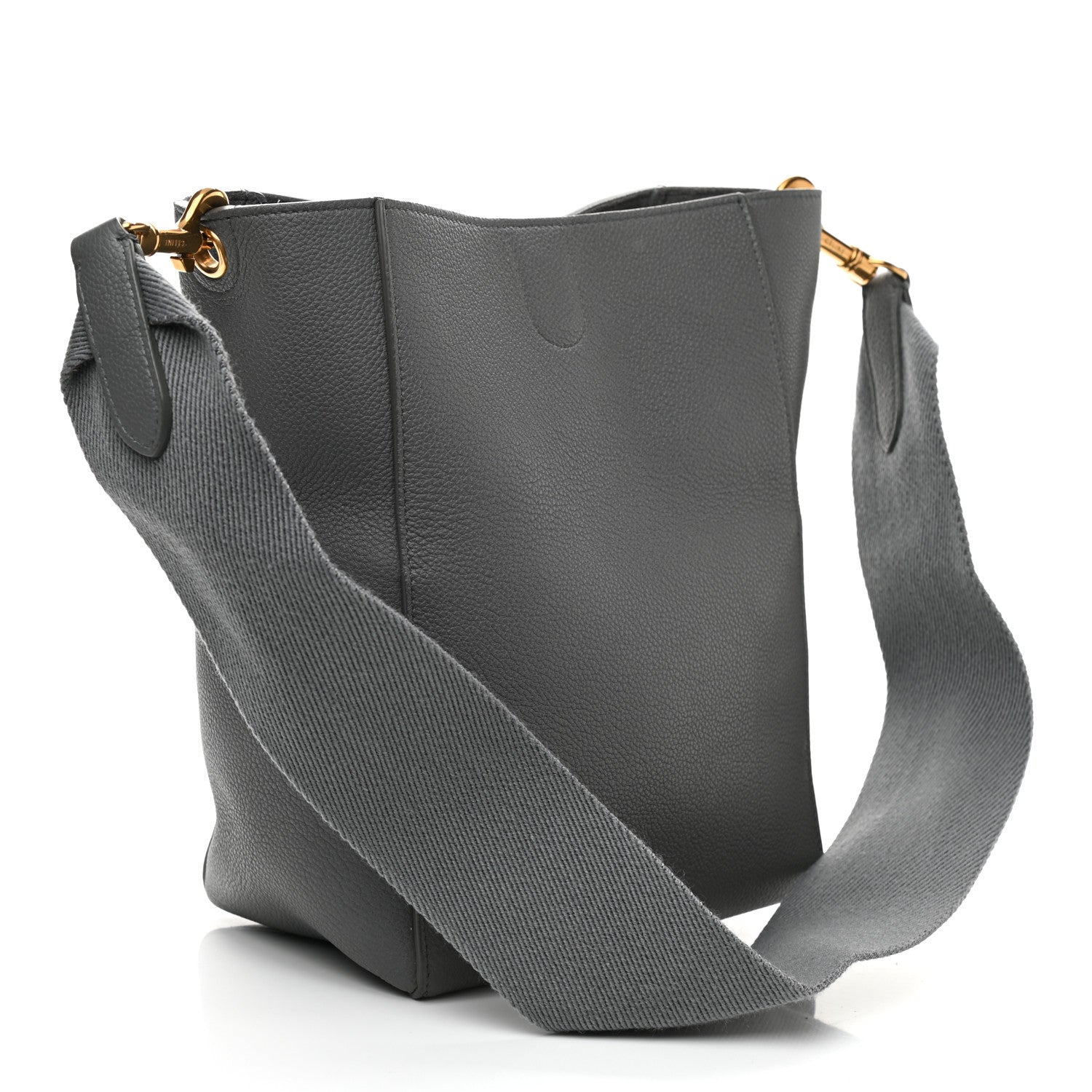 Celine Soft Grained Calfskin Small Sangle Bucket Bag Grey 2 of 7