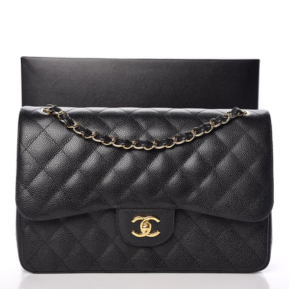 Chanel Caviar Quilted Jumbo Double Flap Black 10 of 10