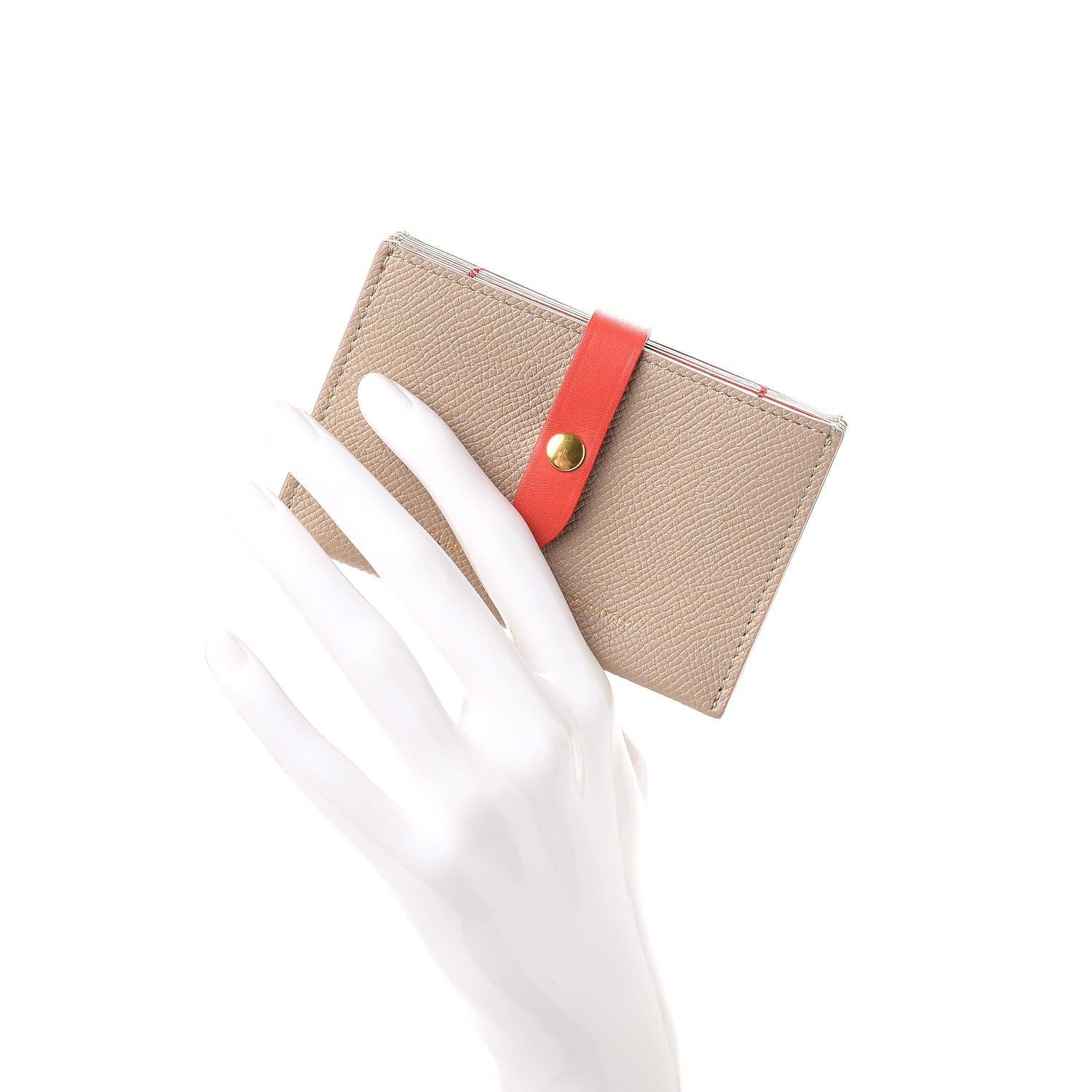Celine Grained Shiny Calfskin Accordion Card Holder Light Taupe 2 of 8