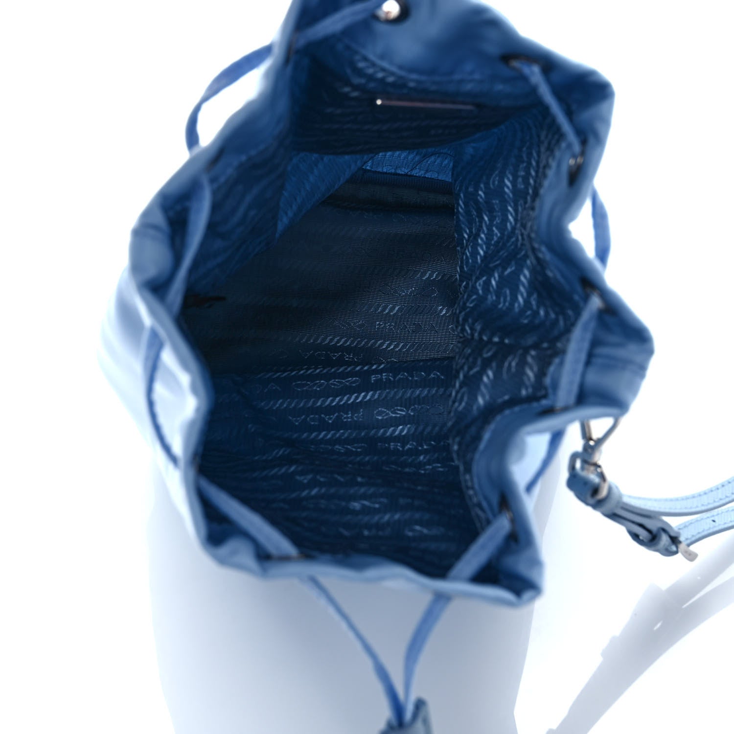 Prada Re-Nylon Saffiano Vela Bucket Wristlet Celeste 5 of 8