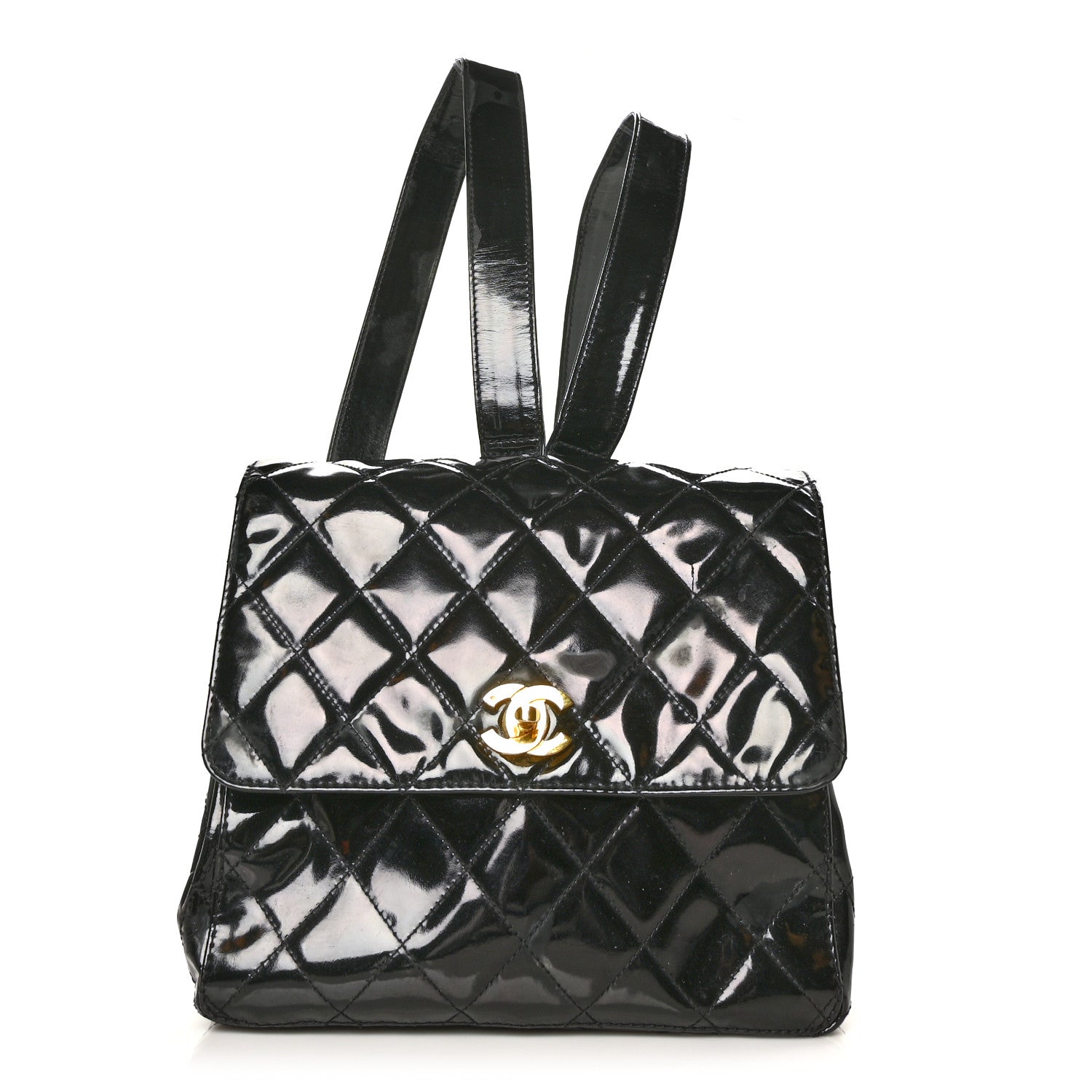 Chanel Patent Quilted Backpack Black 1 of 11