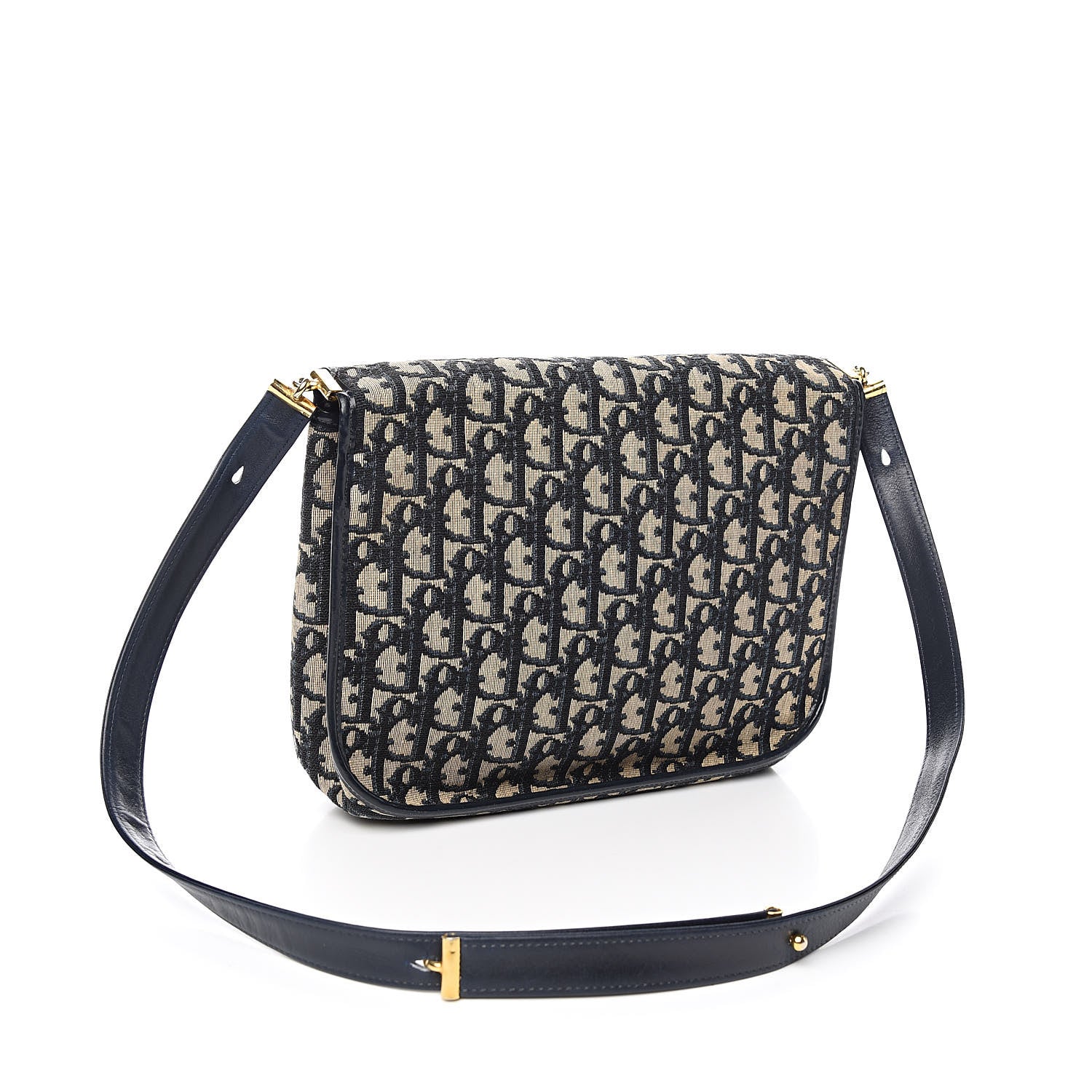 Christian Dior Monogram Flap Navy Blue 3 of 9