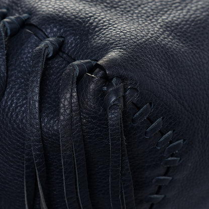 Valentino Garavani Grained Calfskin Rockstud C-Rockee Fringe Tote Deep Blue 8 of 17