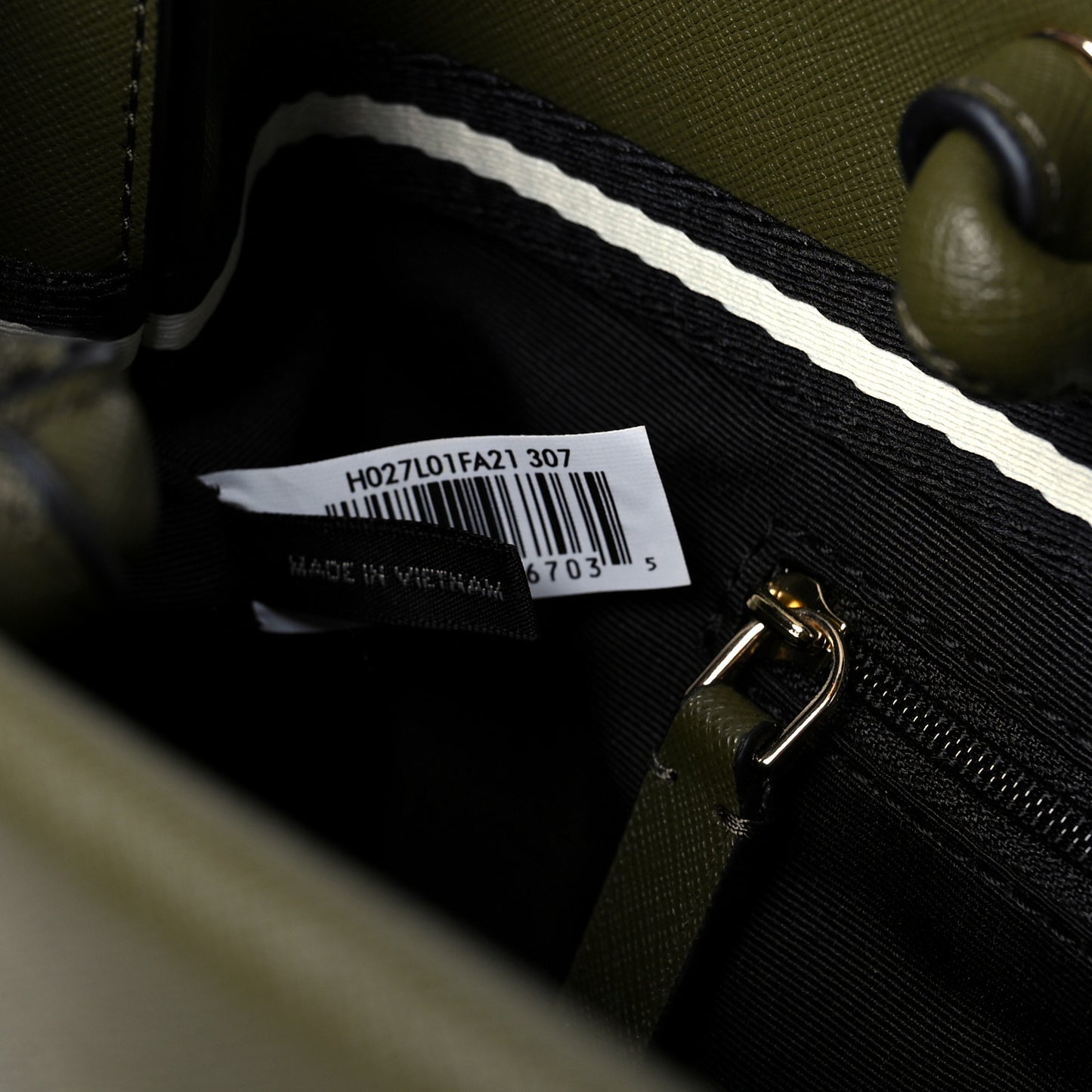 Saffiano Embossed Logo East West Shopper Tote Olive Geen