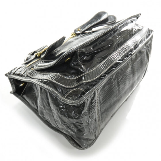 Chloe Patent Bay Tote Black 4 of 11