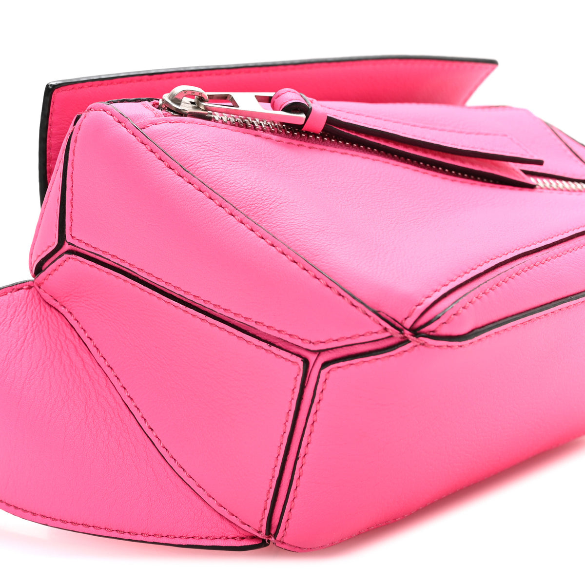 Calfskin Mini Puzzle Bumbag Neon Pink
