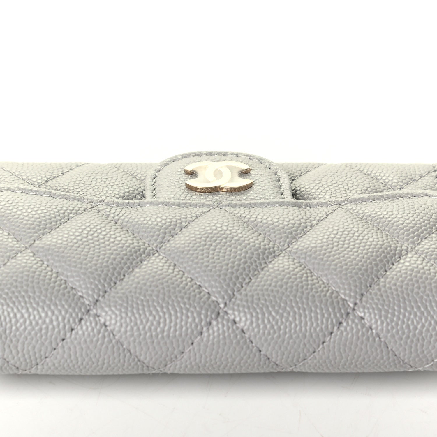 Chanel Caviar Quilted Flap Card Holder Wallet Grey 6 of 6