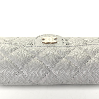 Chanel Caviar Quilted Flap Card Holder Wallet Grey 6 of 6