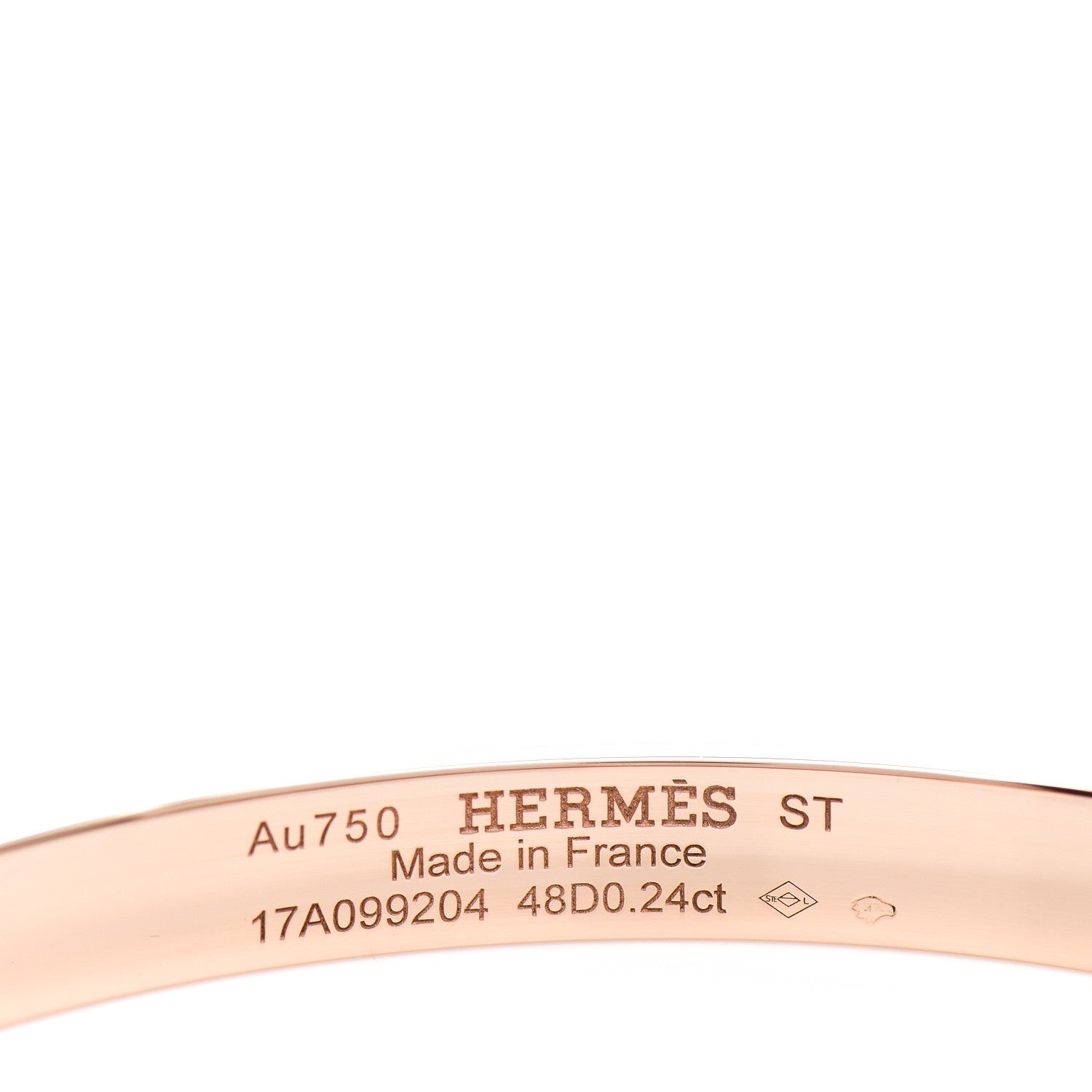 Hermes 18K Rose Gold Diamond PM Collier De Chien Bracelet ST 3 of 4