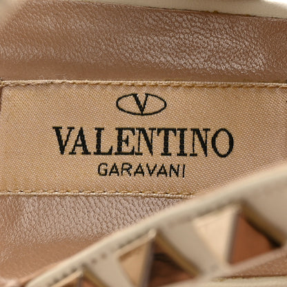 Valentino Garavani Pebbled Calfskin Rockstud Ankle Strap 5/105mm Sandals 39 Light Ivory 8 of 9