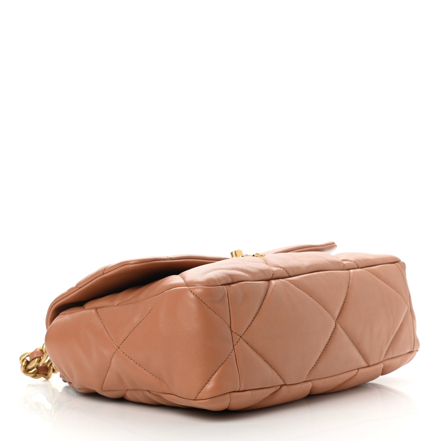 Lambskin Quilted Large Chanel 19 Flap Brown