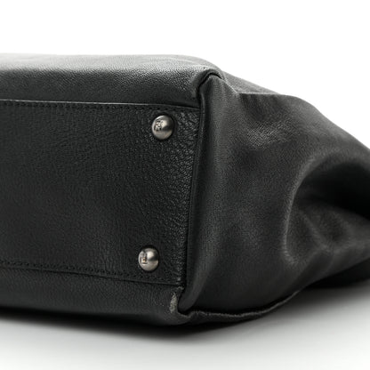 Fendi Goatskin Zucca Medium Peekaboo Iconic Satchel Black Tobacco 11 of 17