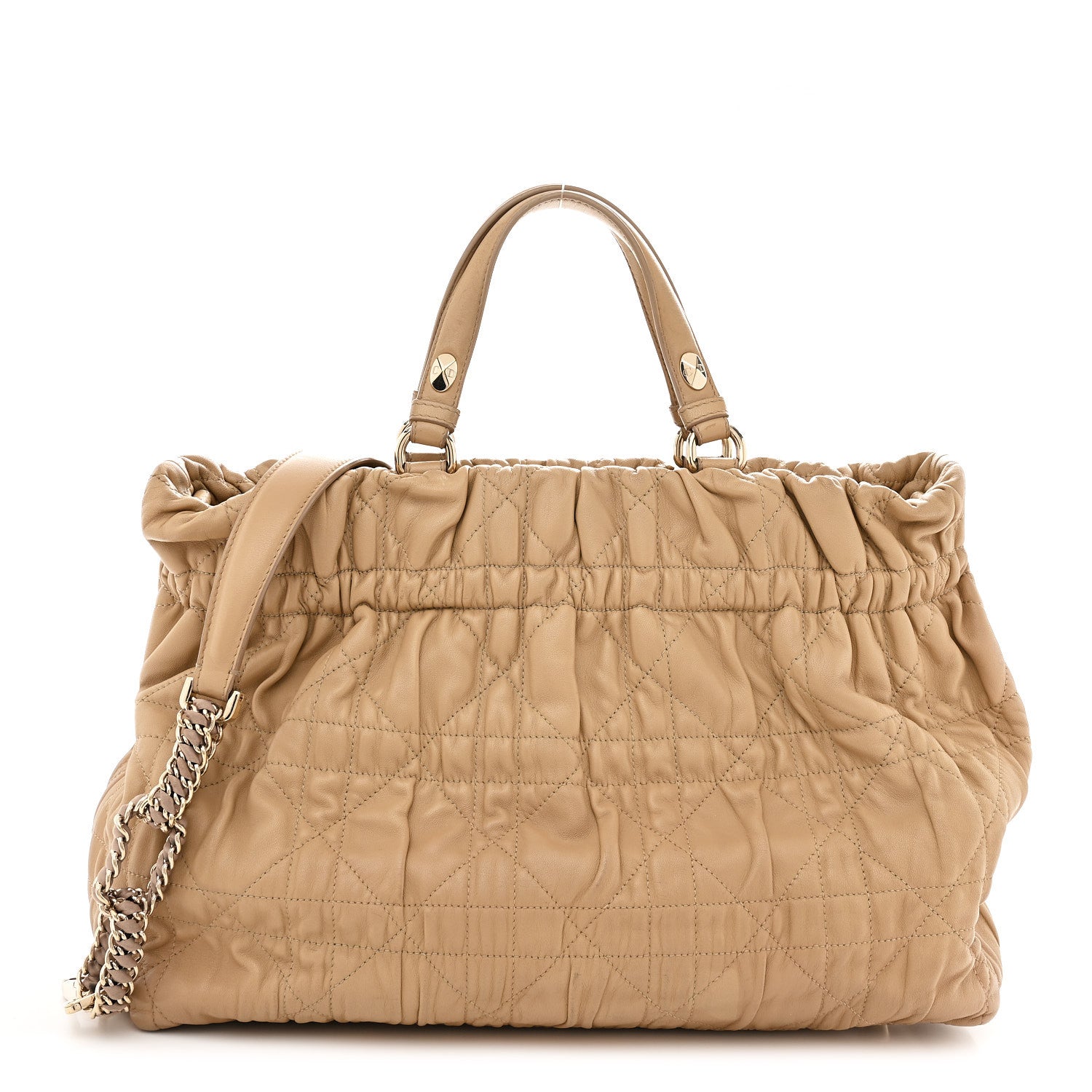 Christian Dior Gaufre Lambskin Cannage Delices Tote Beige 1 of 14