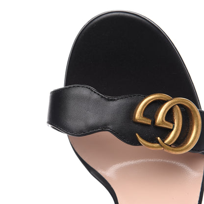 Gucci Lifford Calfskin GG Marmont Ankle Wrap 105mm Sandals 36.5 Black 8 of 8