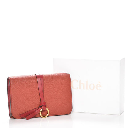 Chloe Grained Calfskin Alphabet Compact Wallet Terracotta Red 9 of 10