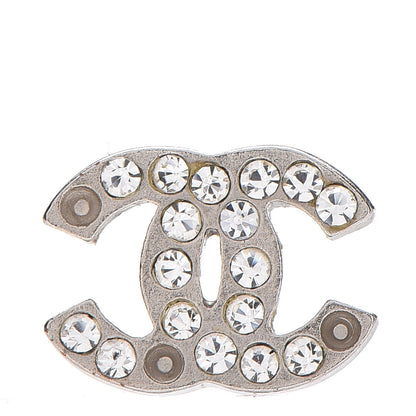 Chanel Crystal Mini Timeless CC Earrings Silver 4 of 4