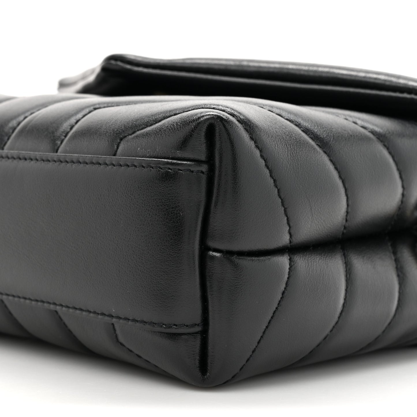 Calfskin Y Quilted Monogram Toy Loulou Crossbody Bag Black