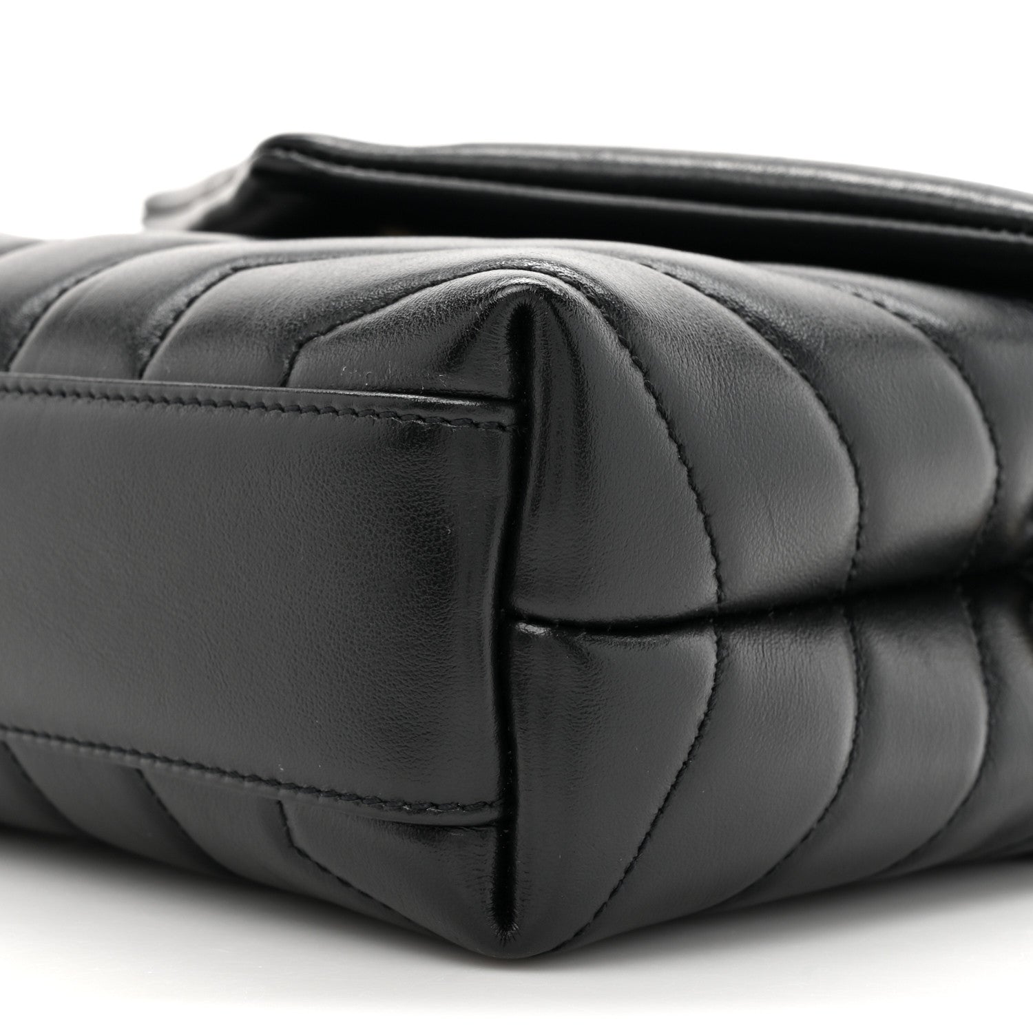 Saint Laurent Calfskin Y Quilted Monogram Toy Loulou Crossbody Bag Black 9 of 11
