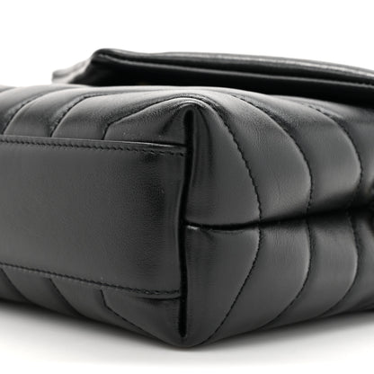Saint Laurent Calfskin Y Quilted Monogram Toy Loulou Crossbody Bag Black 9 of 11