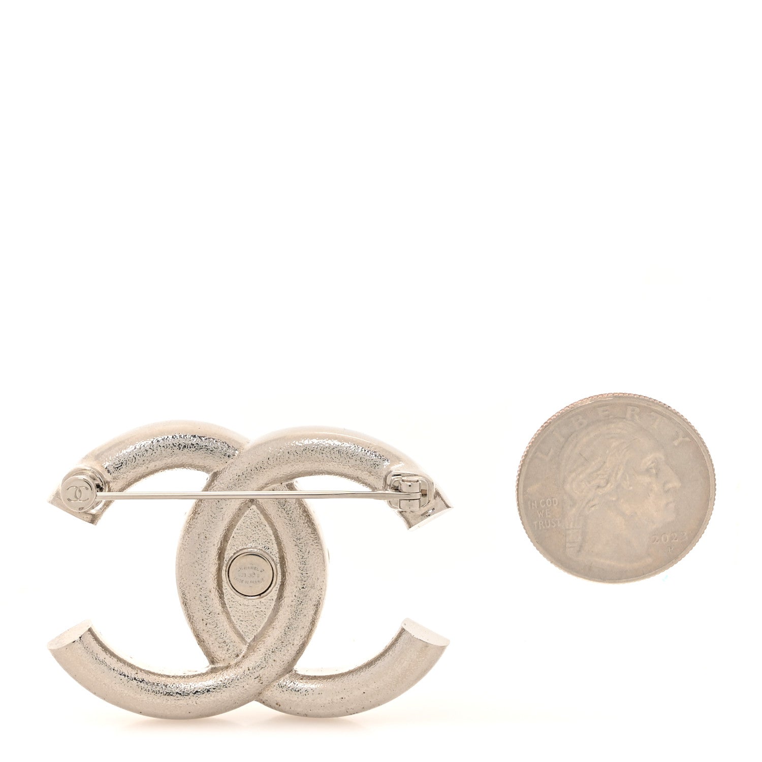 Chanel Crystal CC Lion Brooch Silver Gold 2 of 3