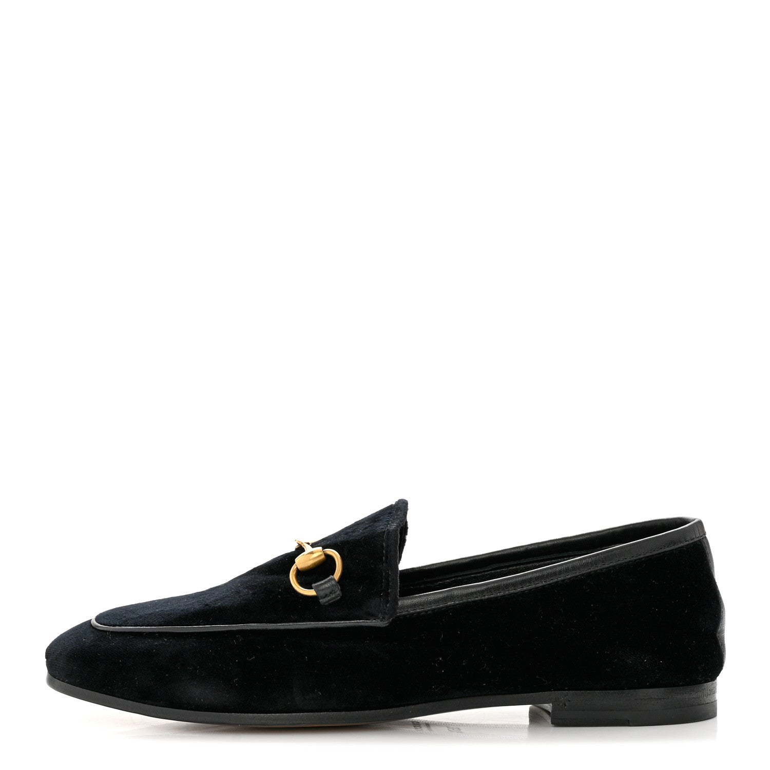 Gucci Velvet Horsebit Womens Jordaan Loafers 35.5 Black 1 of 10