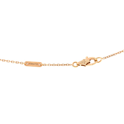 Van Cleef & Arpels 18K Rose Gold Carnelian Sweet Alhambra Pendant Necklace 5 of 5