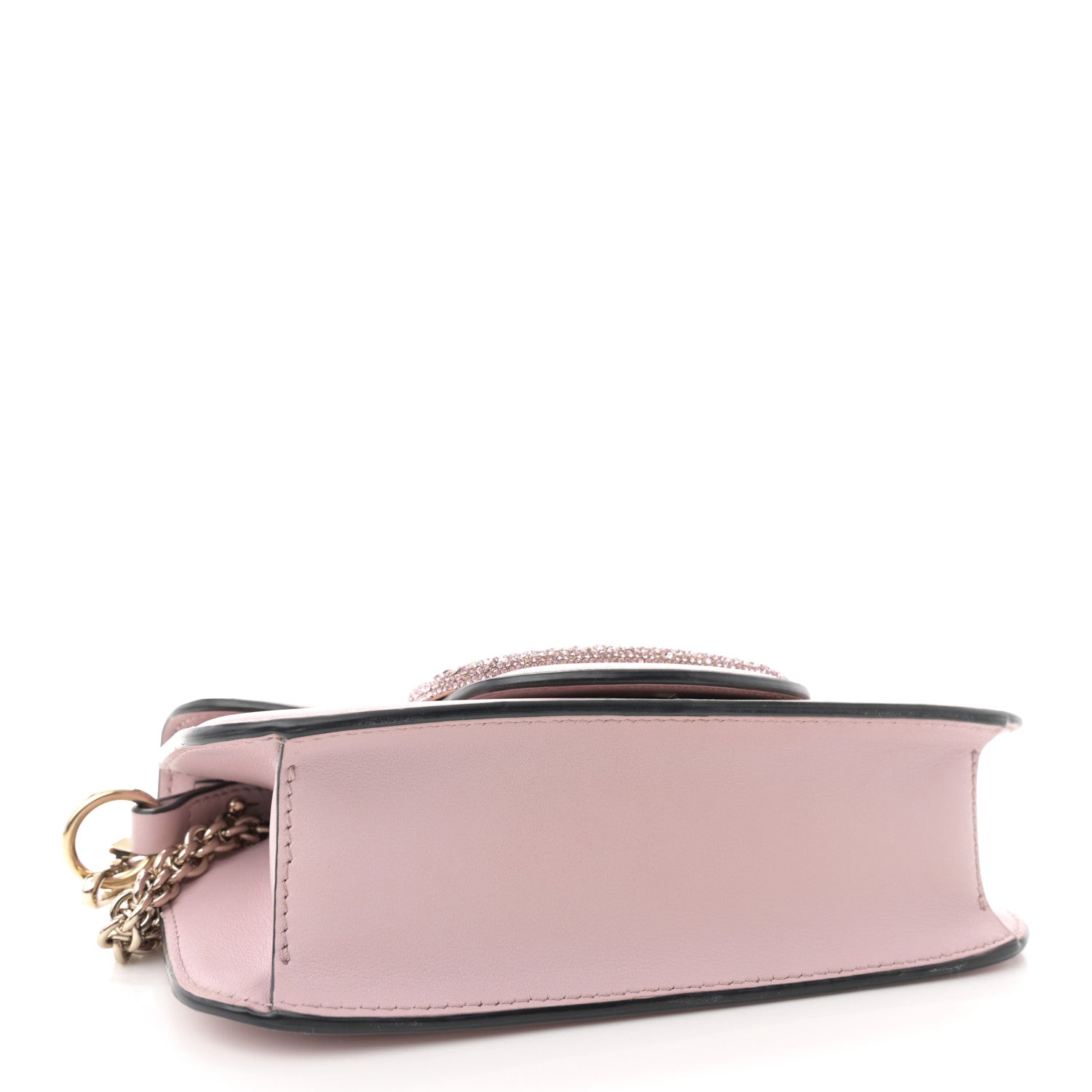 Valentino Garavani Calfskin Crystal Vlogo Small Loco Shoulder Bag Rose Cannelle 4 of 14