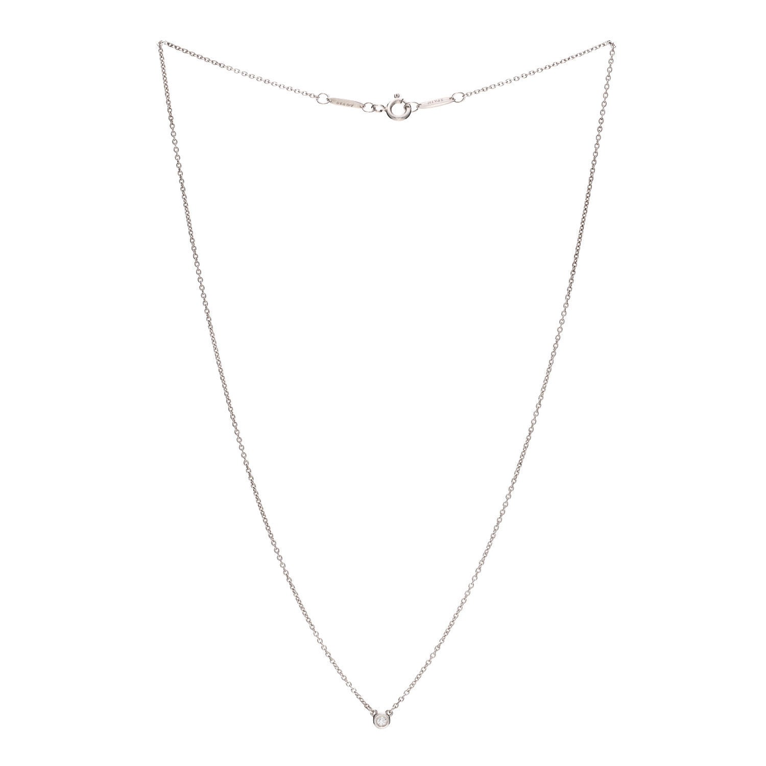 Tiffany Sterling Silver Diamond .03ct Elsa Peretti Diamonds by the Yard Pendant Necklace 3 of 7
