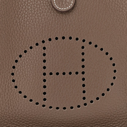 Hermes Taurillon Clemence Amazone Evelyne TPM Etoupe Bleu Indigo 8 of 14